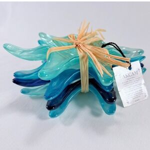 Akcam Turkish Handmade Art Glass Starfish Mini Dishes Nautical Beach Decor